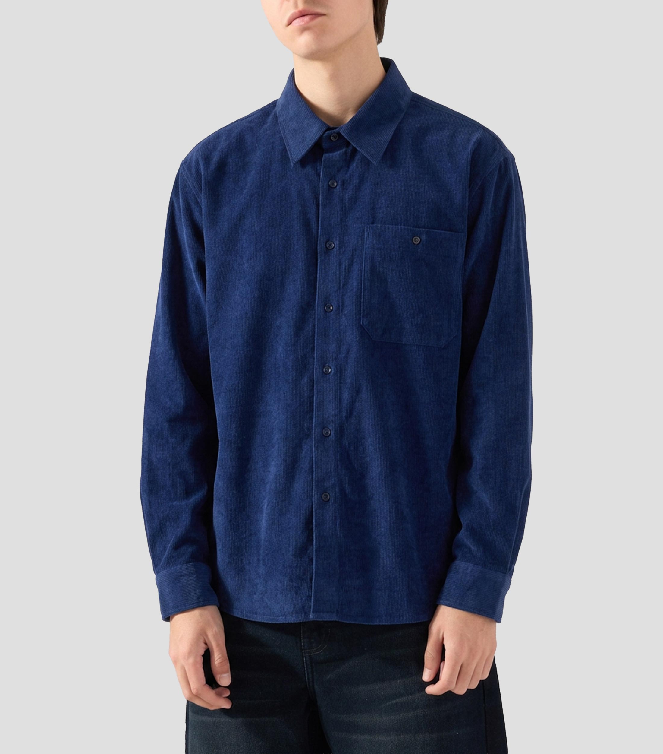 Camisa sólida manga larga Hombre